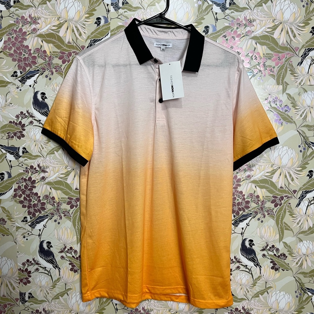 Luxurious Gradient Polo Shirt with Black Accents